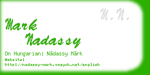 mark nadassy business card